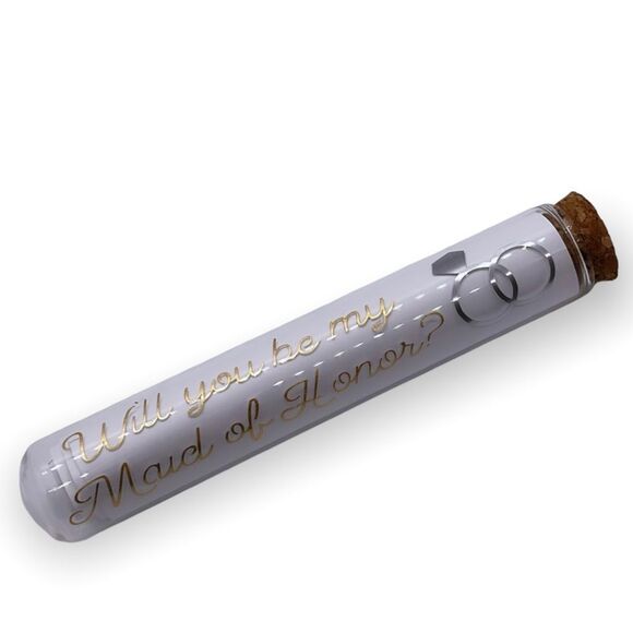 NWT Wool + Pepper Co. Maid of Honor Ask Glass Test Tube - Message in a Bottle - Picture 2 of 6